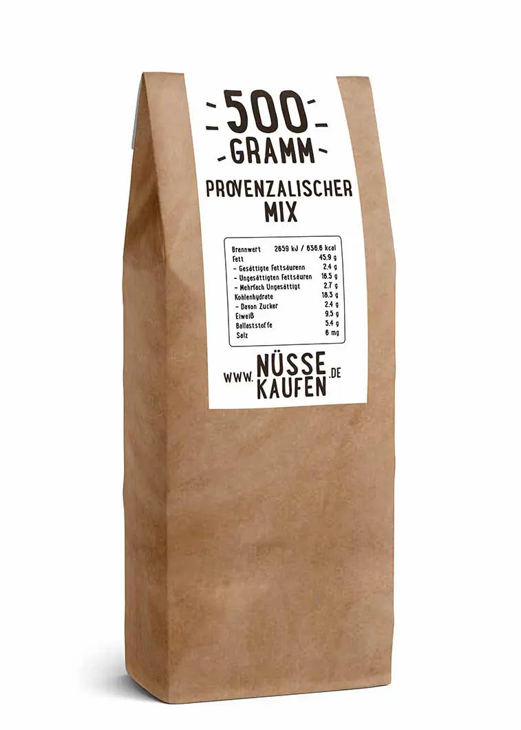 Eine Tüte mit 500 Gramm Provenzalischer Mix von NüsseKaufen.de